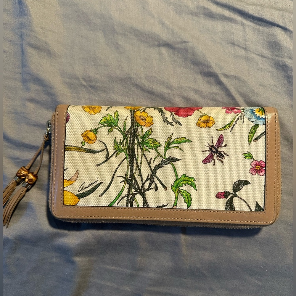 Gucci Floral Limited Edition Canvas Zip Wallet
